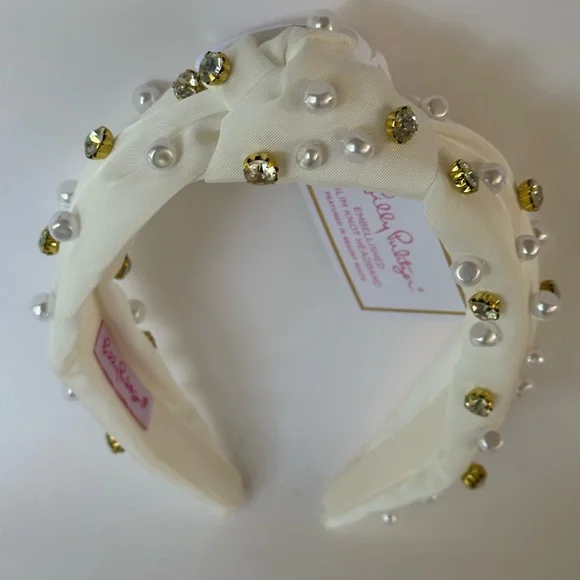 NWT Lilly Pulitzer white, rhinestone and pearl headband - Picture 5 of 7